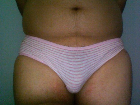 Pink and White Striped Panties