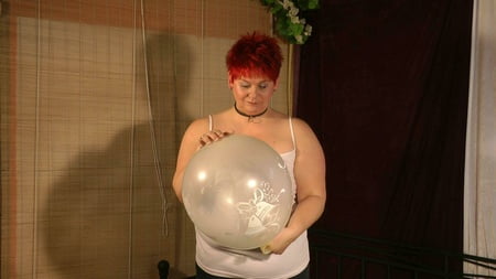 played with a large balloon         