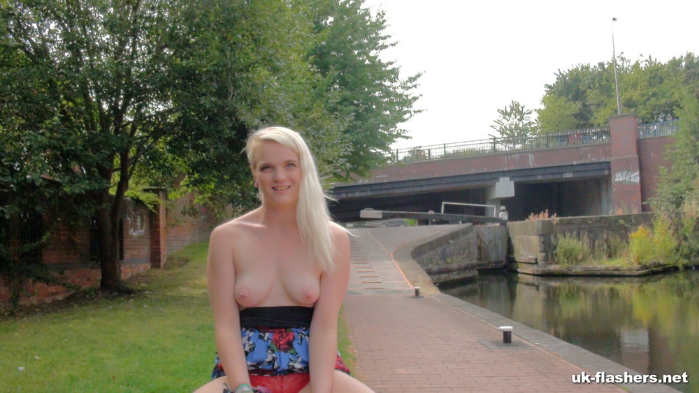 A blond posing in public places from Ultra - 16 Photos 