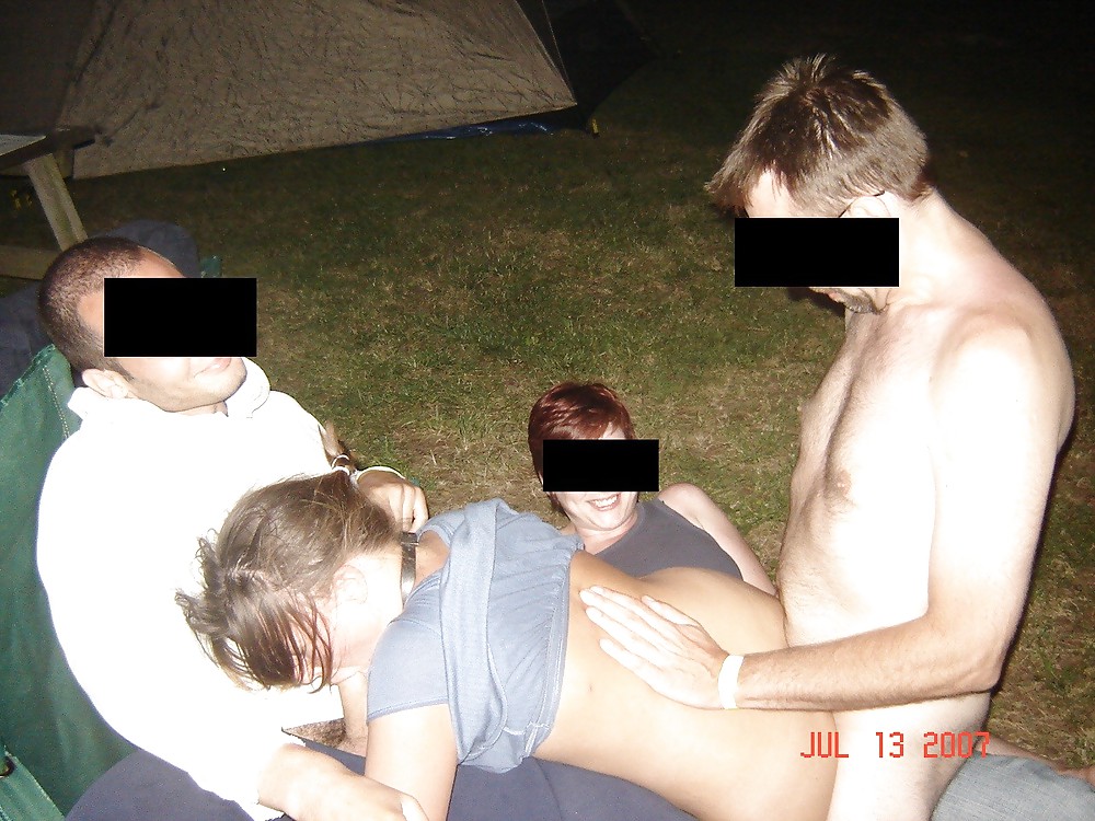 Porn Pics Foursome Camping- Strap On Wife