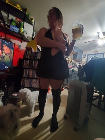 mature milf in black lingerie         