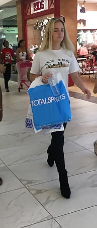 Sexy blonde mall teen