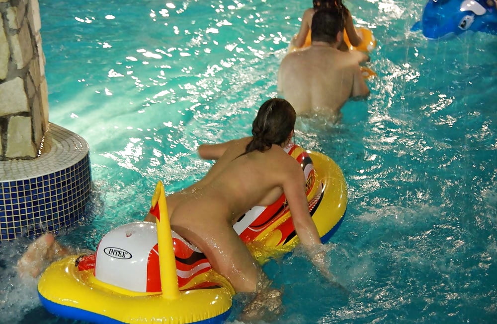 Boobs woman water park naked ass
