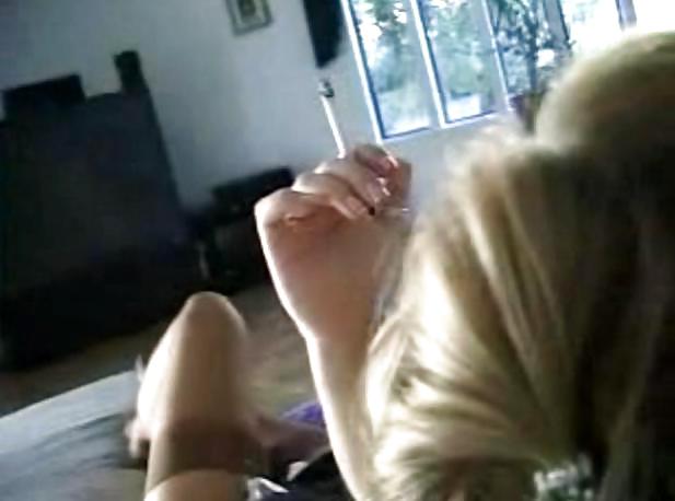 Porn Pics Stacey smoking while sucking cock