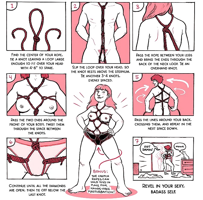 Breast Bondage Knot Tying Diagrams.
