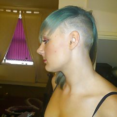 me with green hair an shaved hahaa