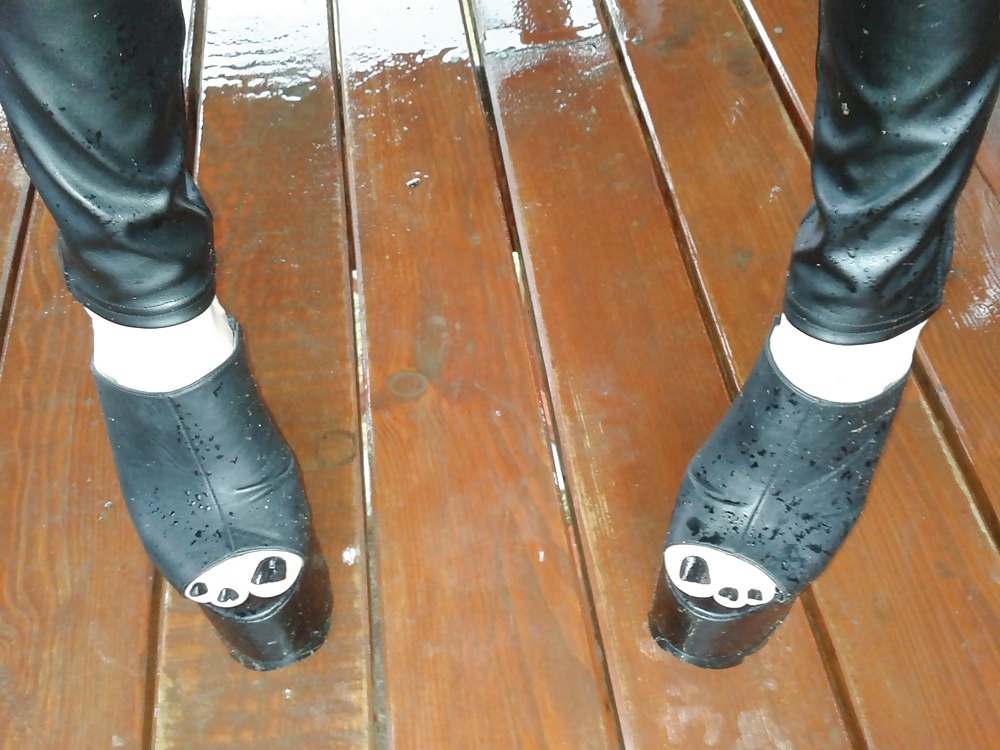 Porn Pics my black platform mules